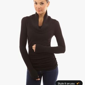 PattyBoutik Black Cowl Neck Sweater